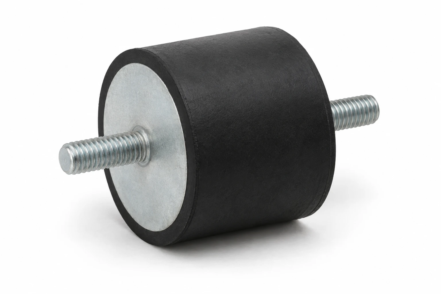 Generated product visualization of a Type A Male / Male cylindrical rubber mount.