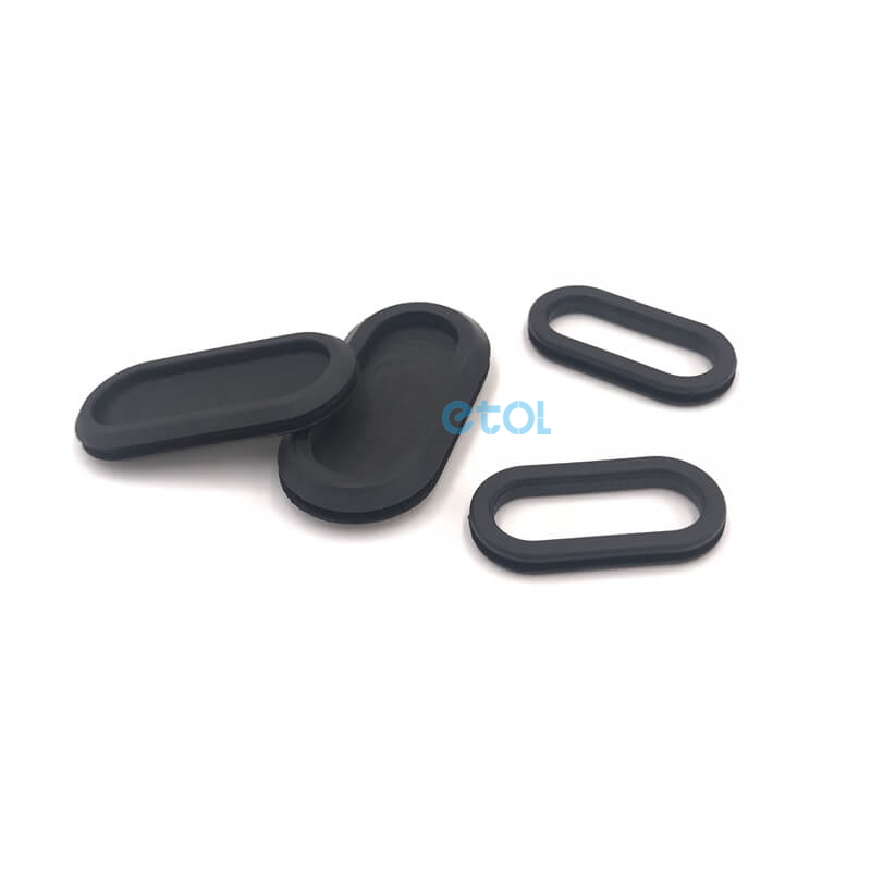 Rubber Grommet Oval Double-Sided Mount Size 40 x 25 mm for Wire Protection 4pcs