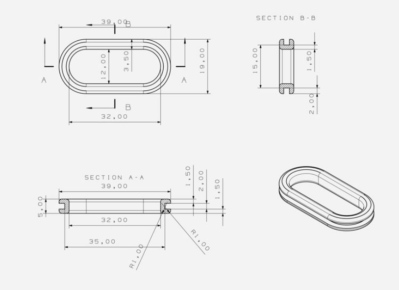 oval grommet drawings