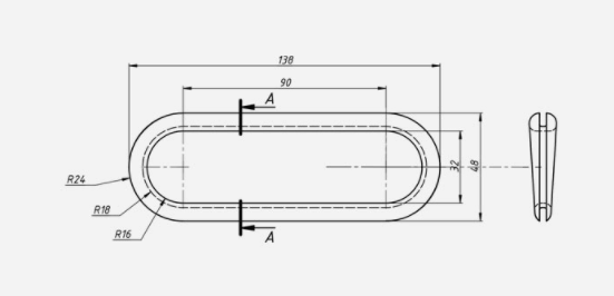 oval grommets drawing