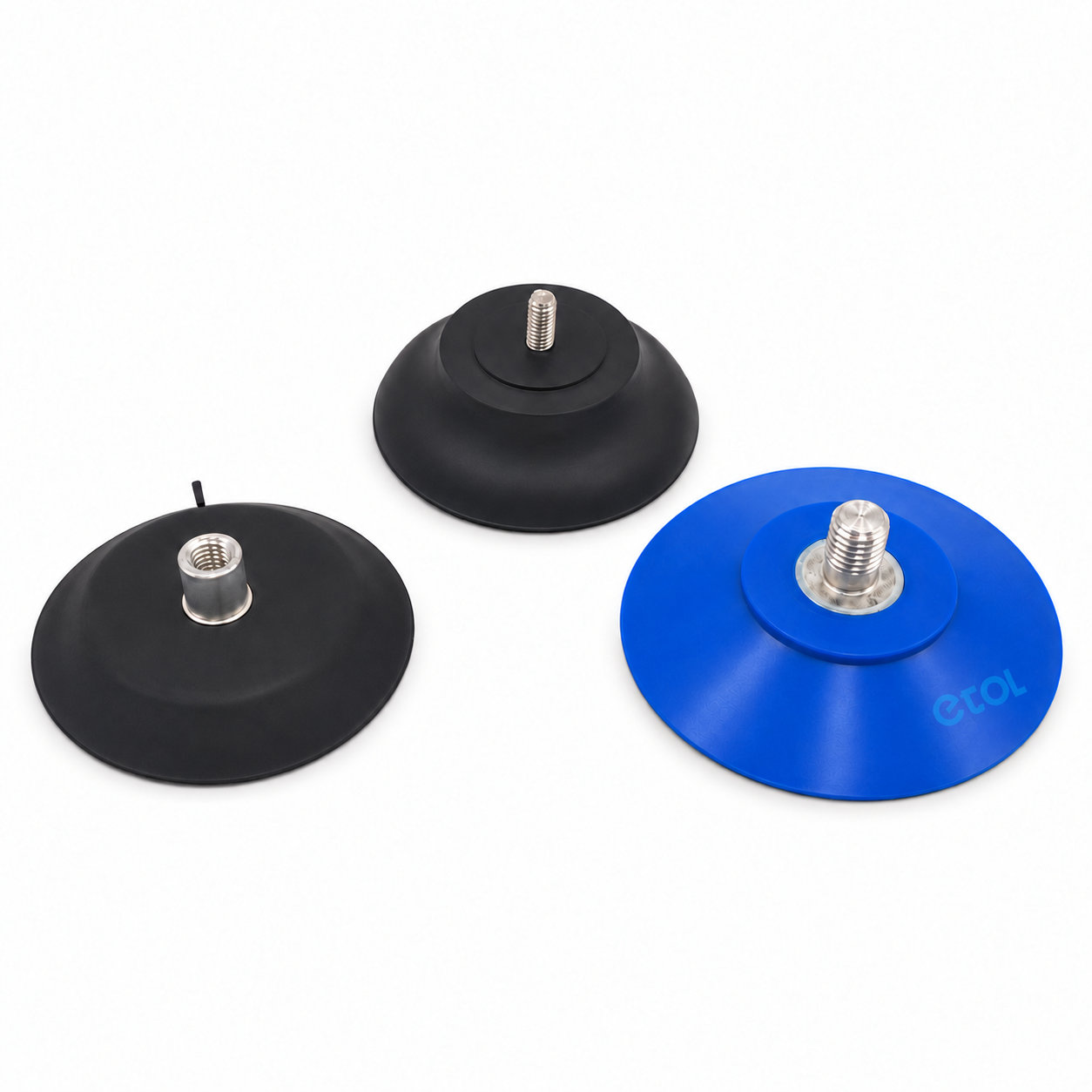Vacuum silicone rubber suction cup with screw