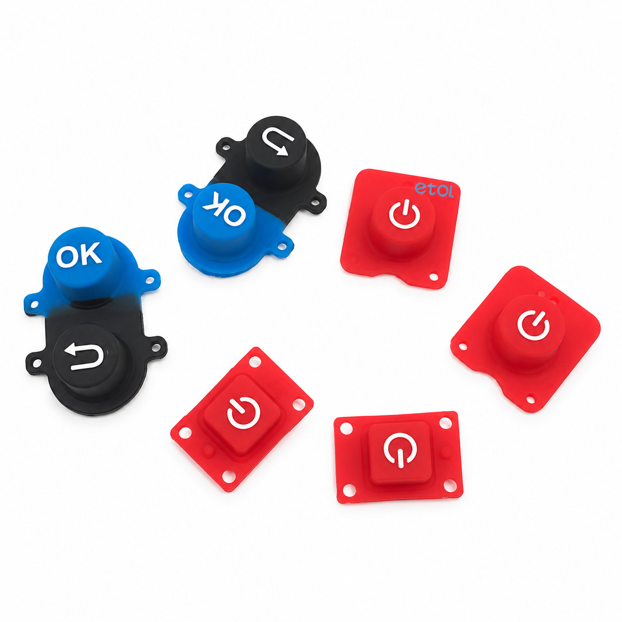 Membrane switch keypad conductive silicone push buttons