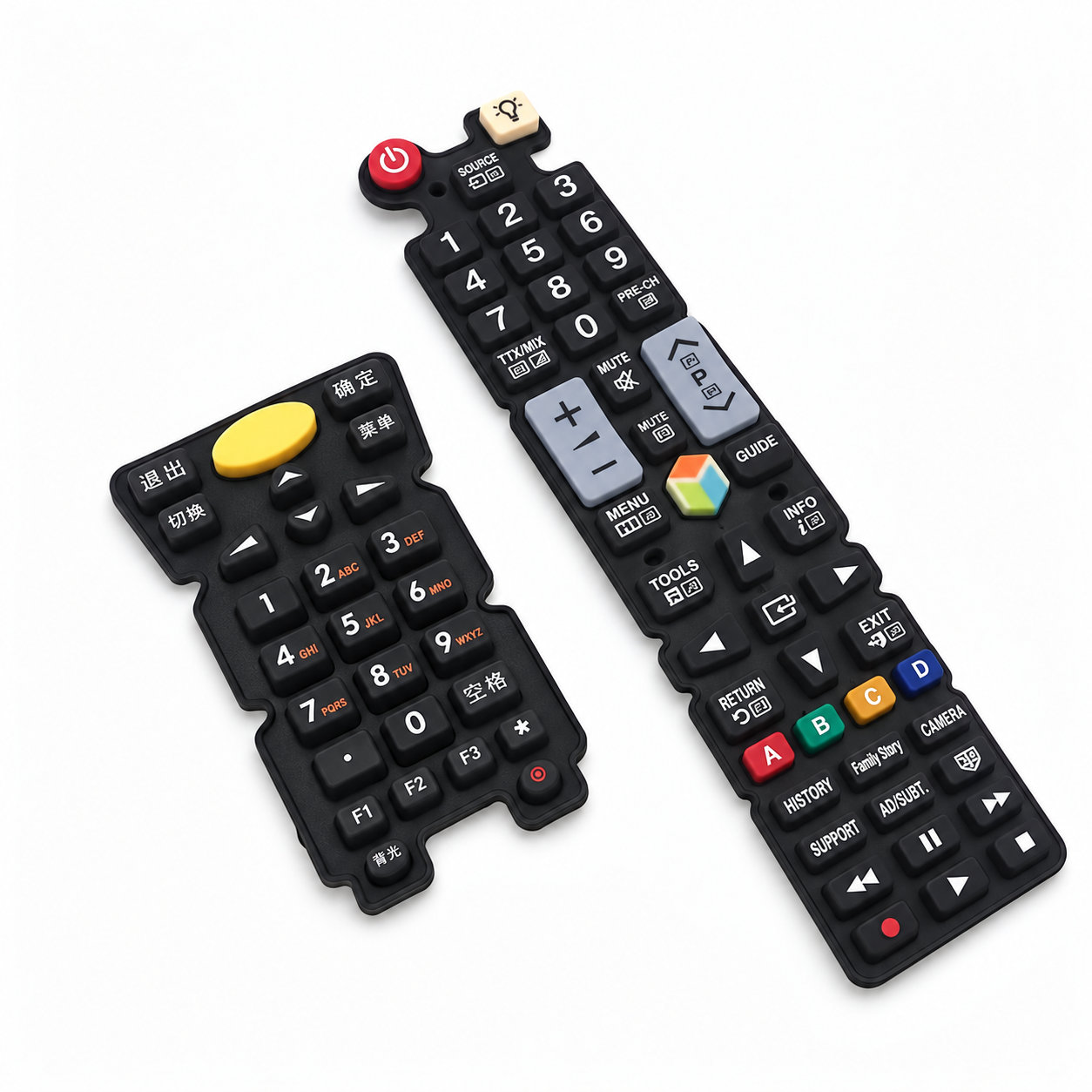 Conductive silicone rubber keypad for remote control