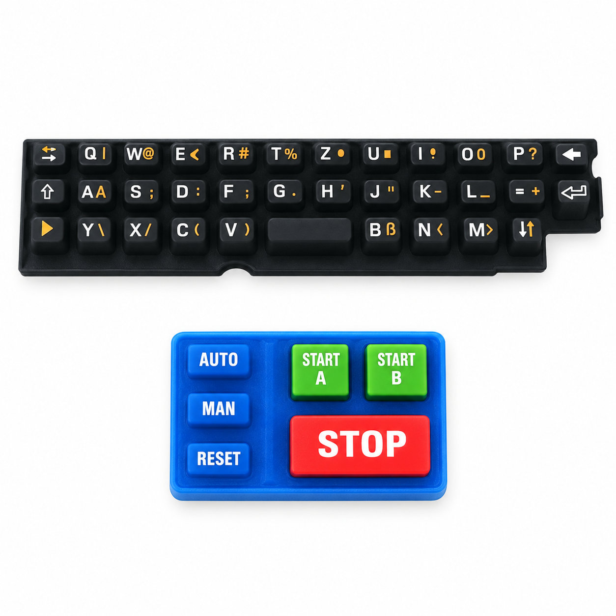 Custom conductive keypads with carbon pills spray laser back-lighted button