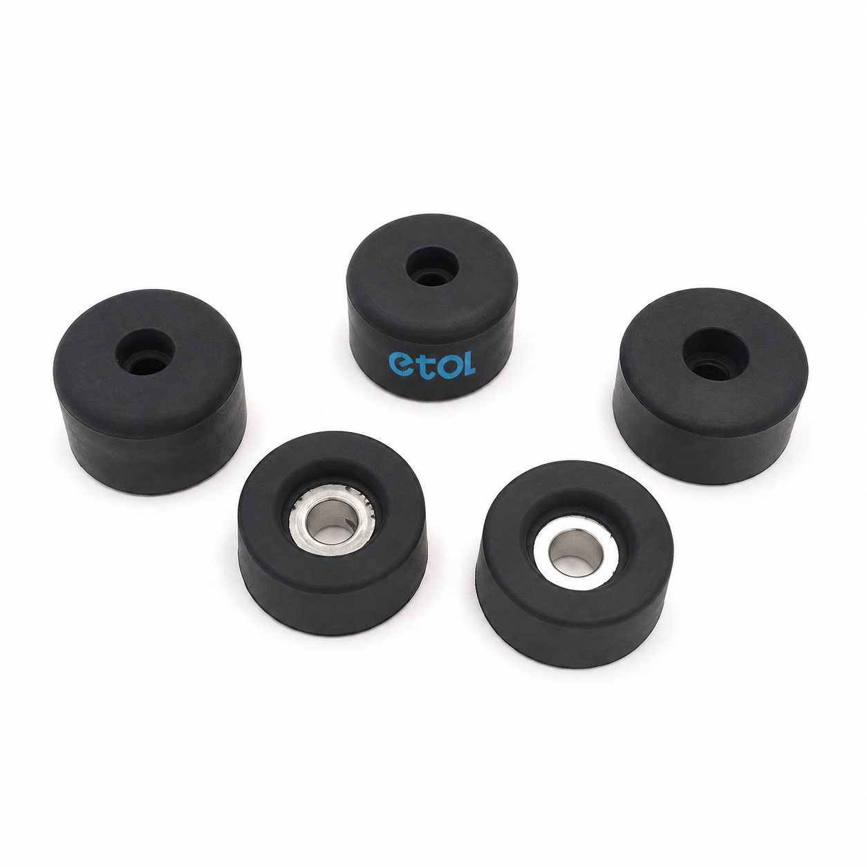 Rubber mounting feet for chairs, ladders, cutting boards