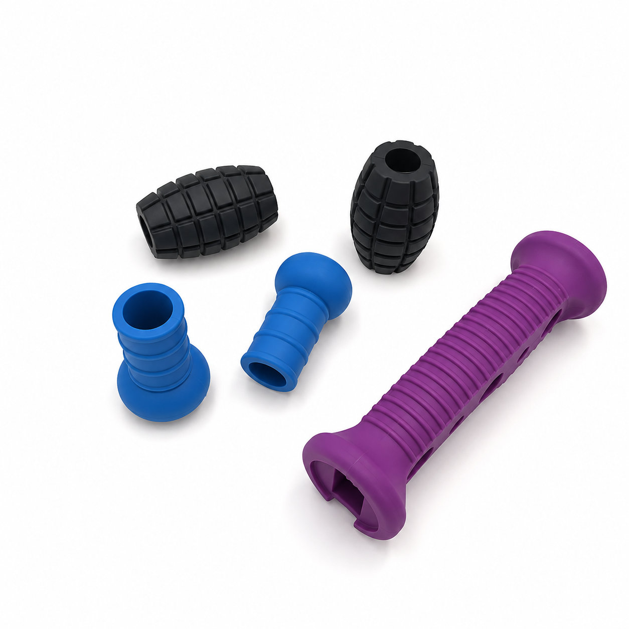 Silicone rubber grip handle for gym equipment
