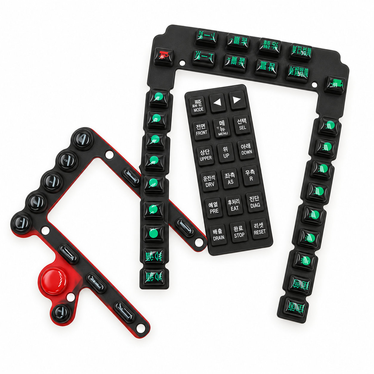 Durable flexible silicone function keypads and switch buttons