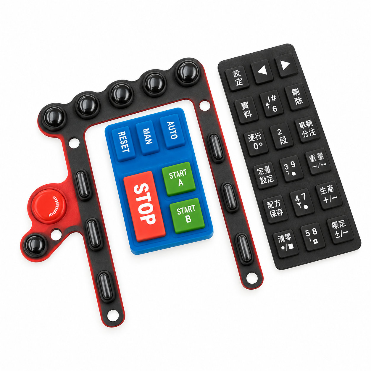 Customized durable silicone function keypads/automotive switch buttons
