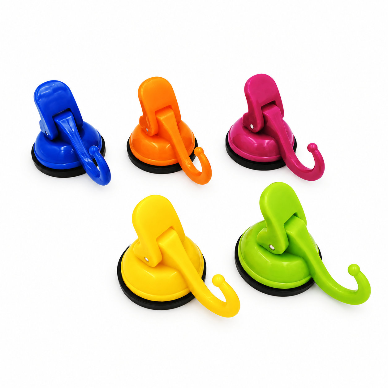 Strong capacity glass suction cup with hooks