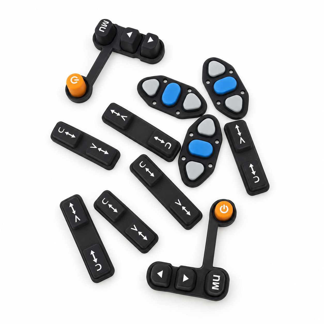 Custom made small conductive silicone buttons and keypads