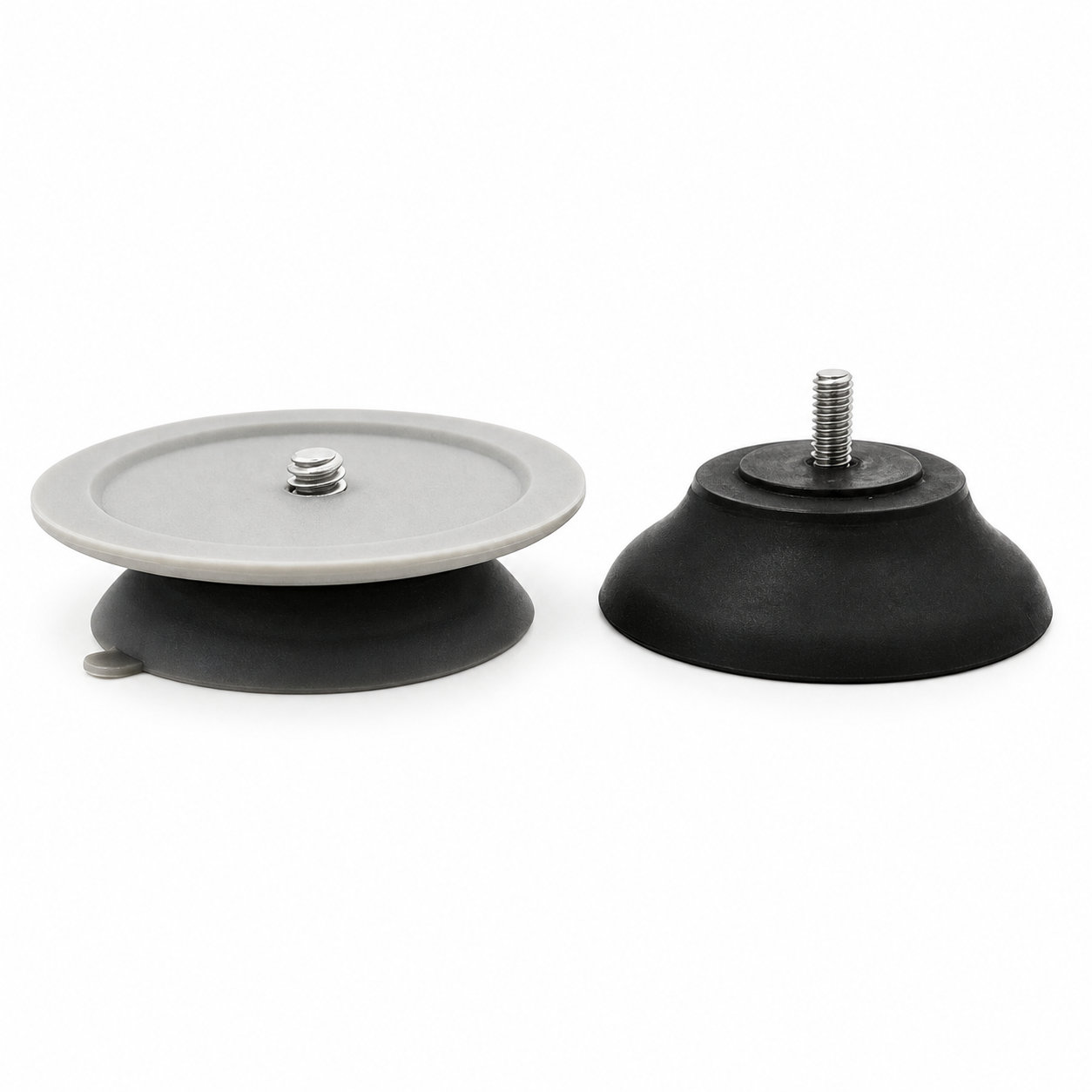 Custom made rubber suction cup with metal threaded screw