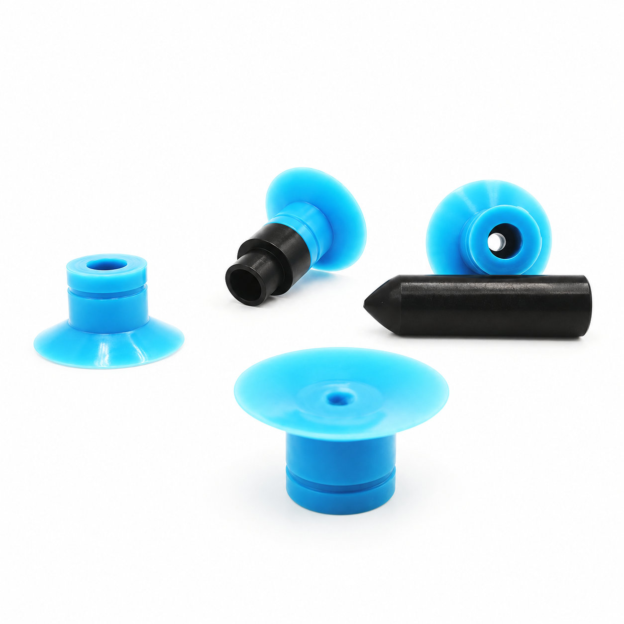 Silicone vacuum suction cup and rubber cap for industrial use