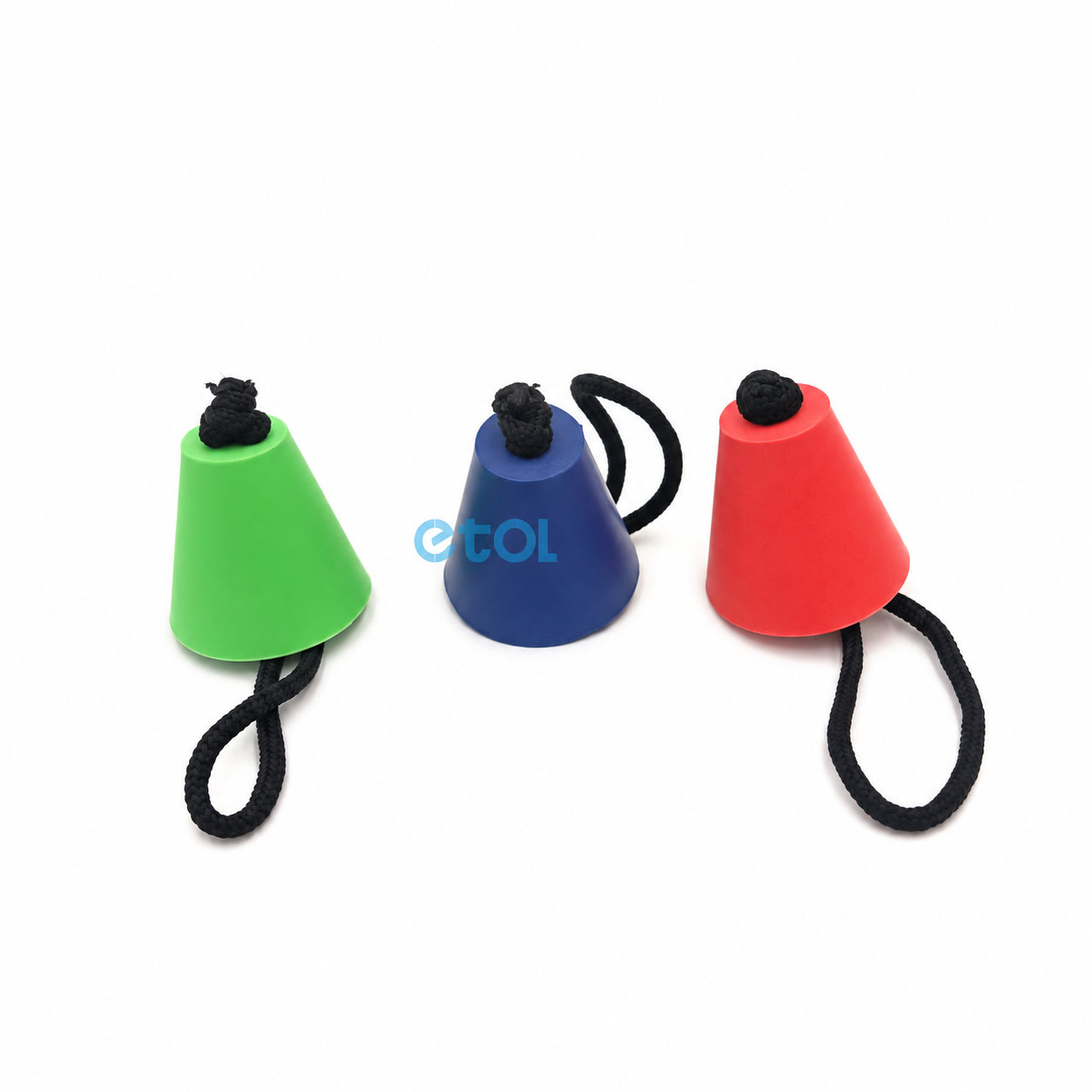 Colorful rubber plug with rope custom silicone cone stopper