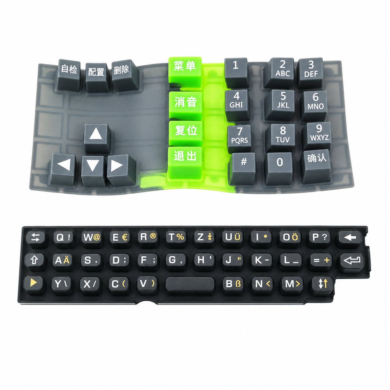 Durable remote control conductive silicone keypad