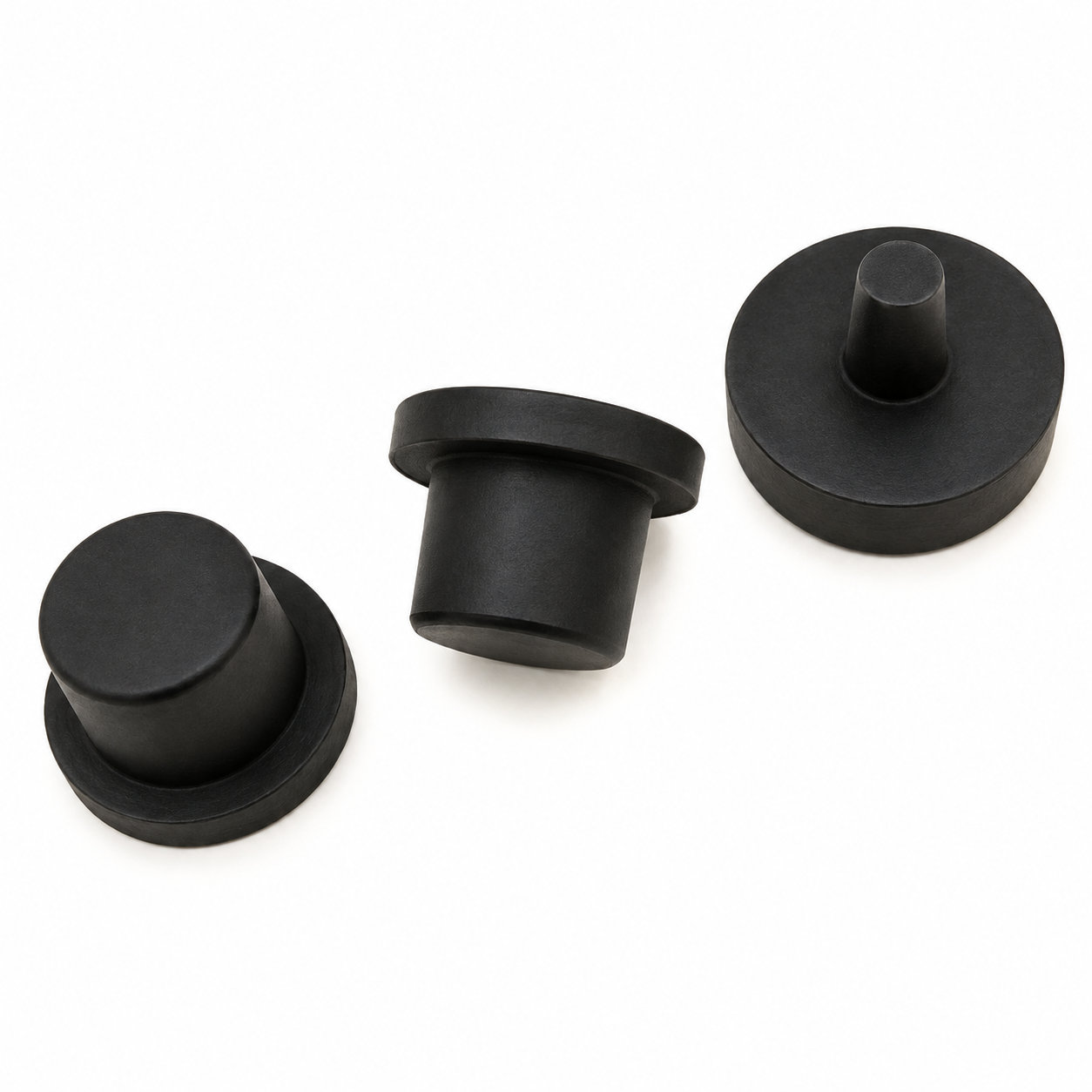 Black ID 13.4mm rubber stoppers/medical plugs/caps