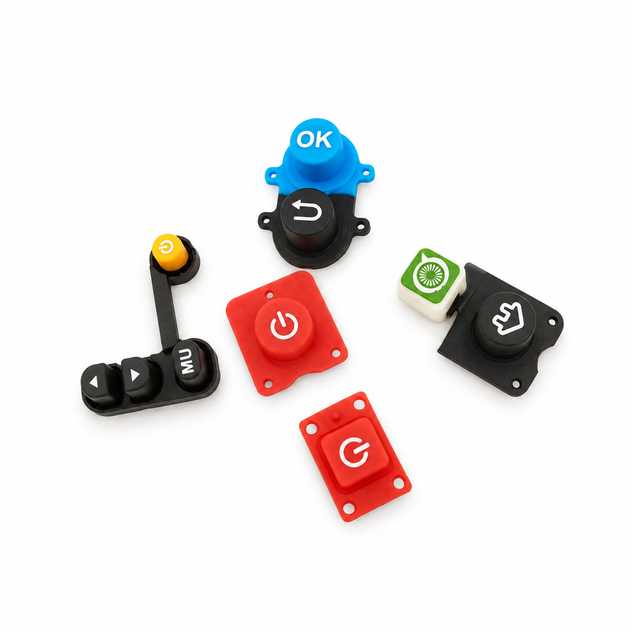 Colorful conductive silicone switch buttons for keypads