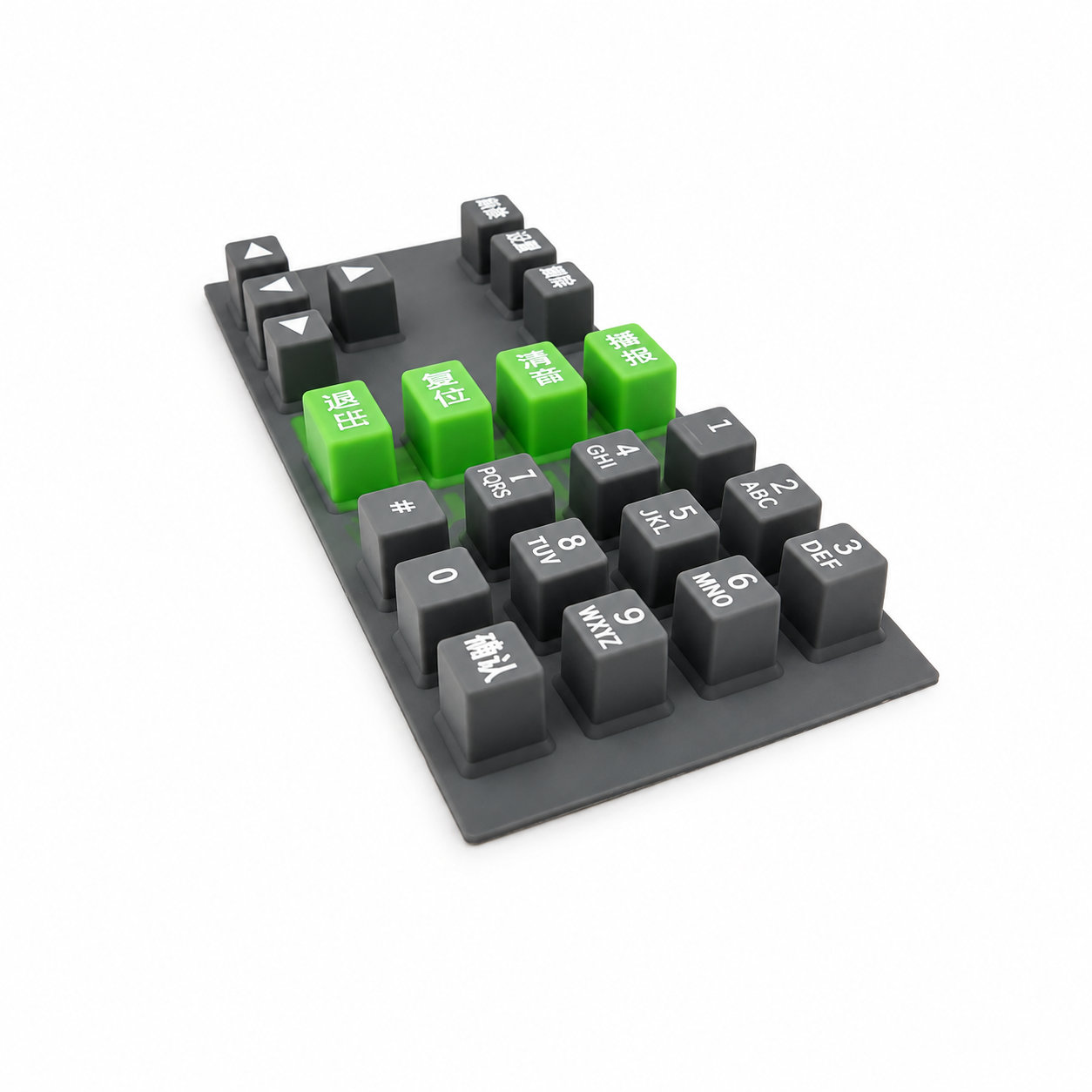 Custom conductive silicone keypads for electronic equipment