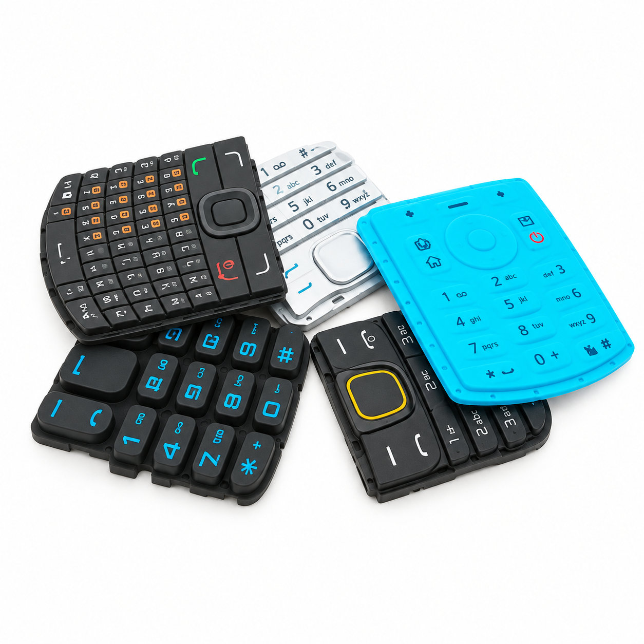 Durable silicone phone key buttons for electronic equipment