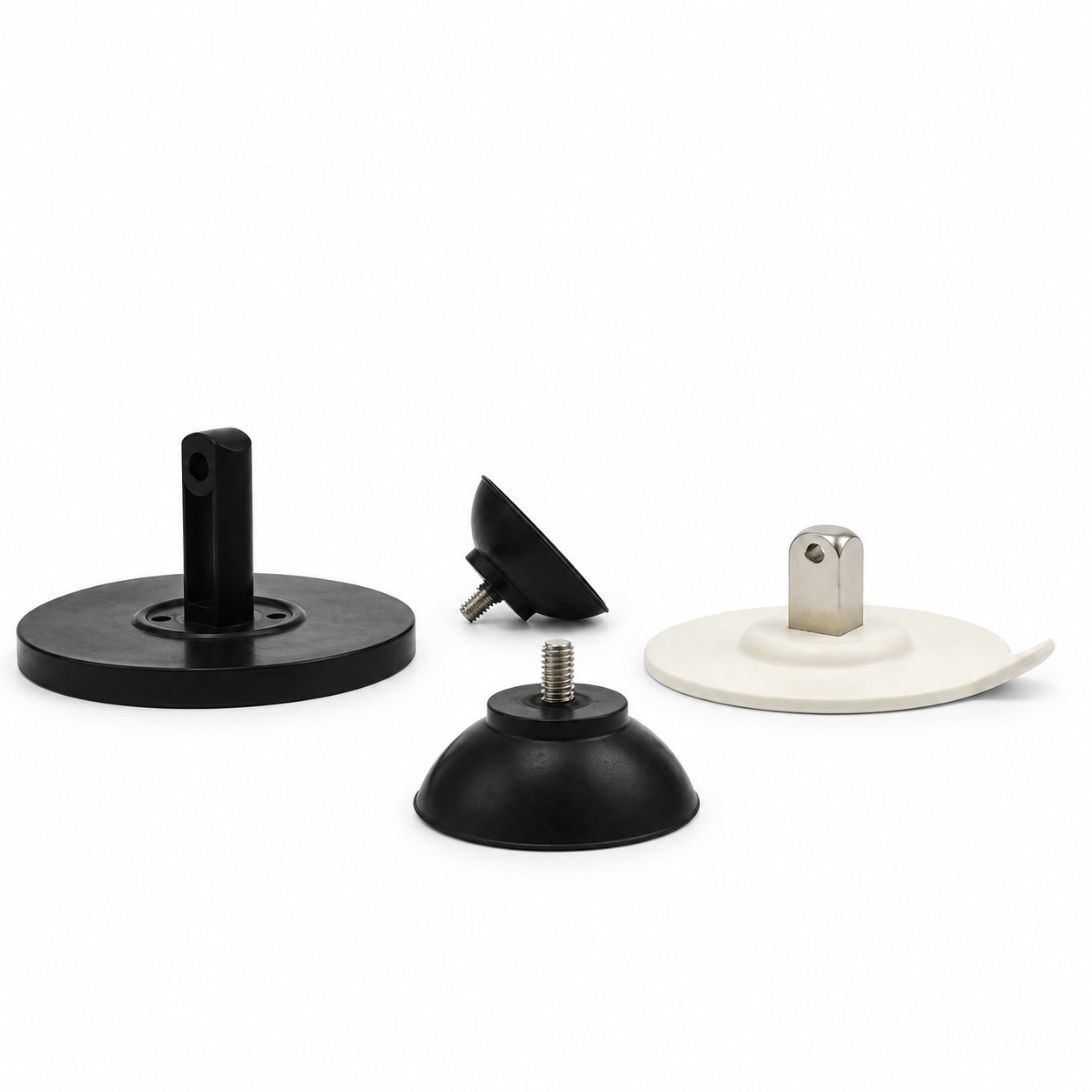 Custom made silicone rubber vacuum threaded suction cups