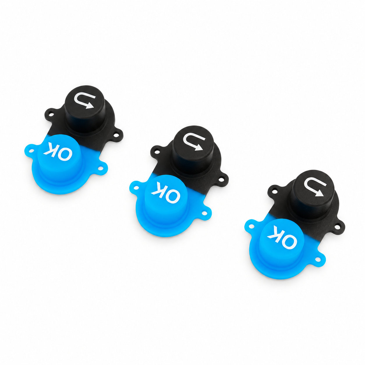 Conductive silicone key buttons/electronic switch buttons