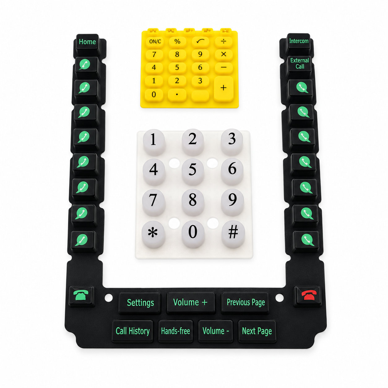 Custom molded conductive pills keypad silicone coatings