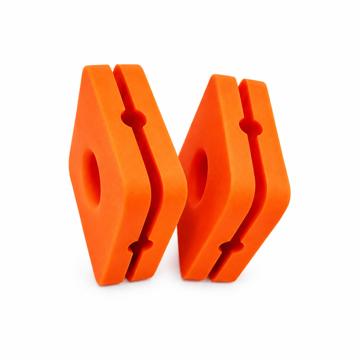 Custom molded square silicone cable grommets for medical use