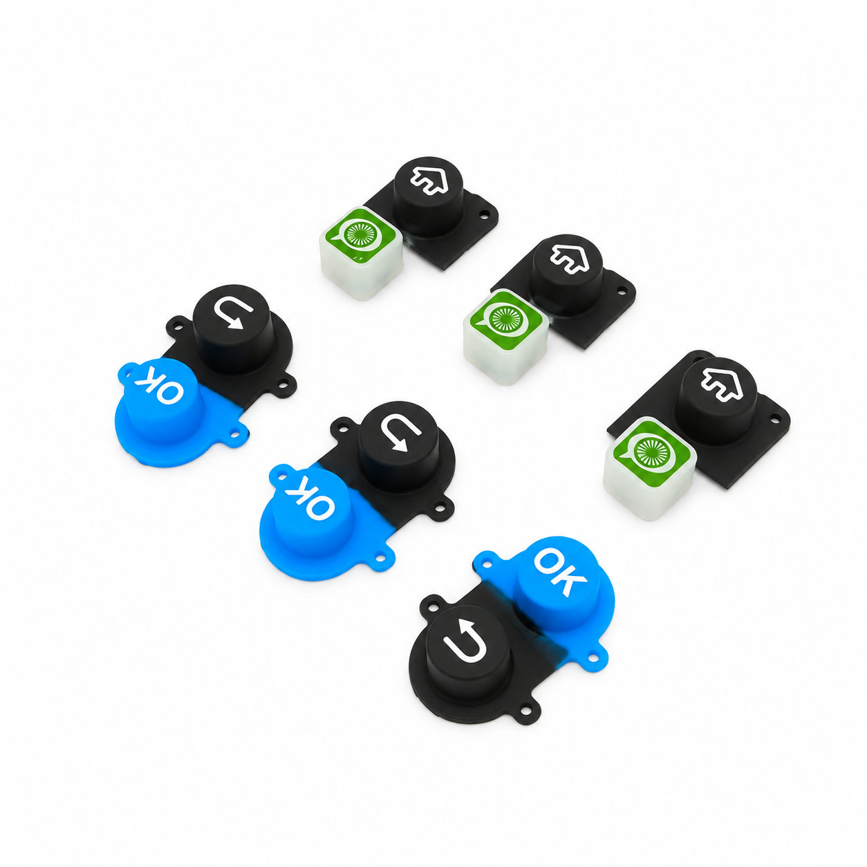 Custom molded high quality silicone keypads/push buttons