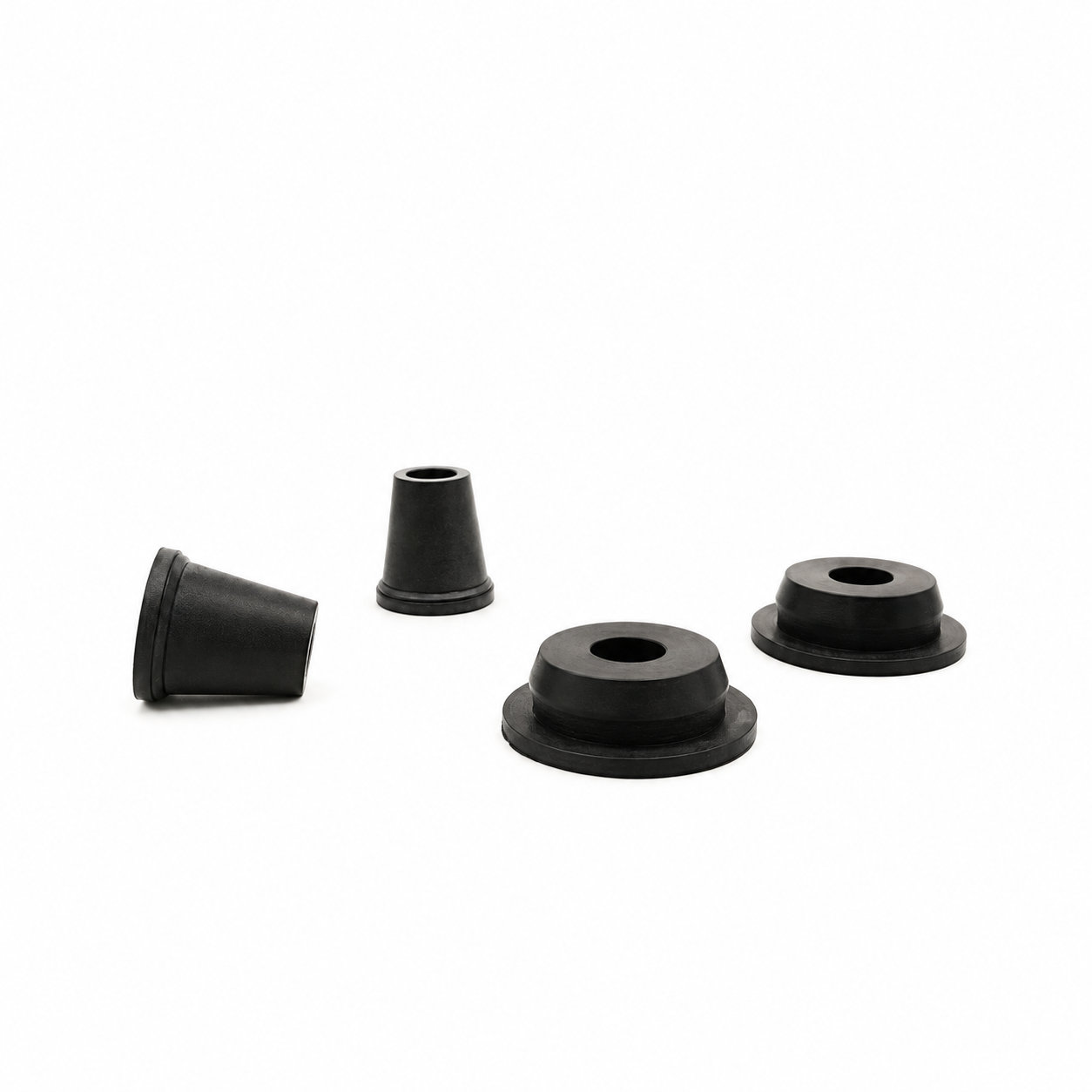 Custom molded small plastic rubber plug with hole
