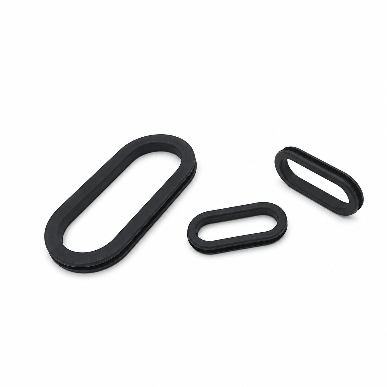 Oval rubber panel grommets for wiring harness
