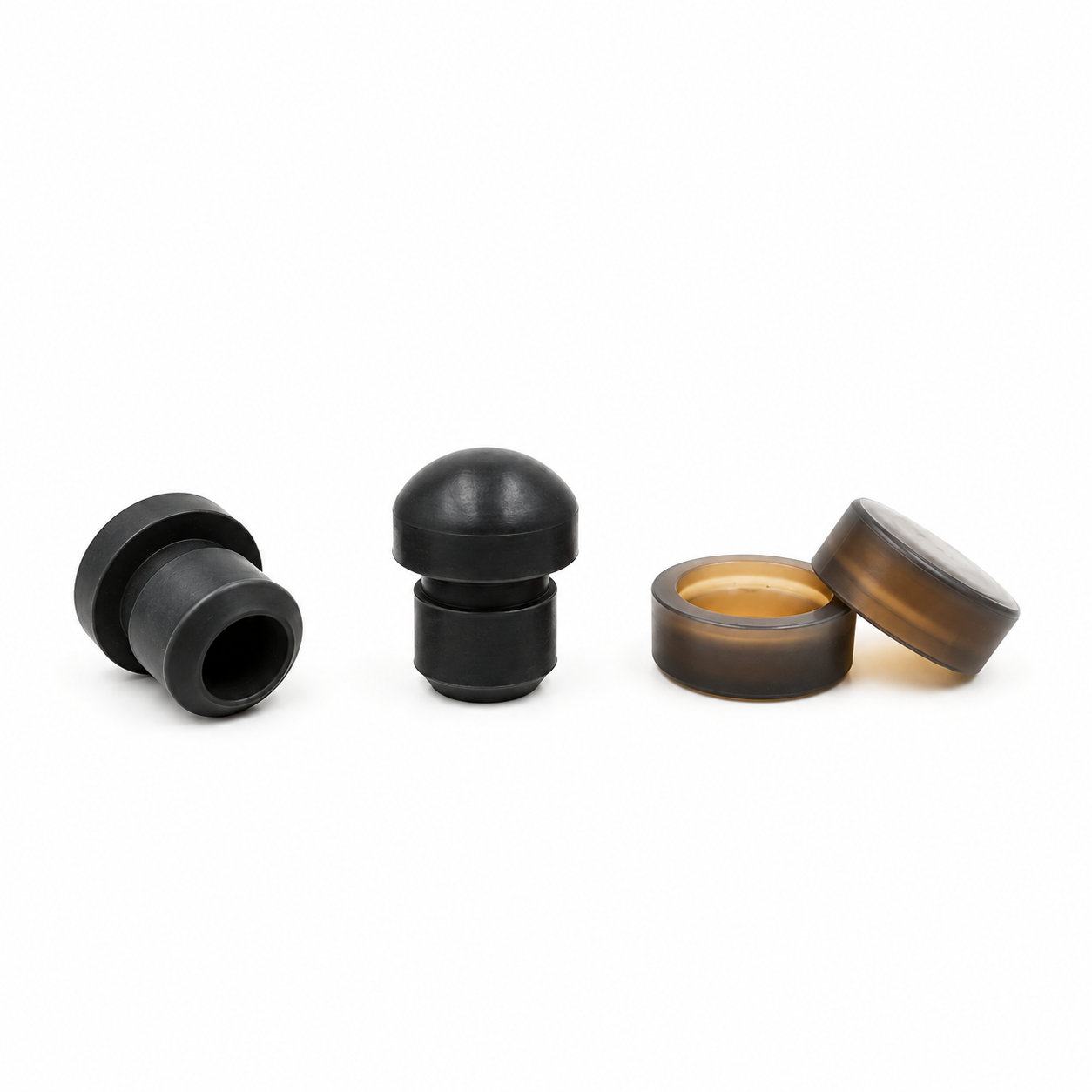Custom made rubber silicone end caps for tubing