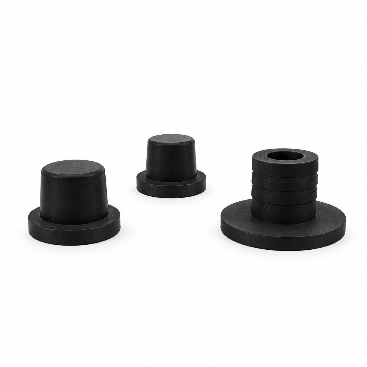 Factory molded custom silicone rubber end caps for pipe