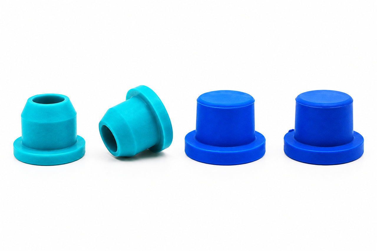 Custom molded size rubber seal plugs silicone stopper with hole