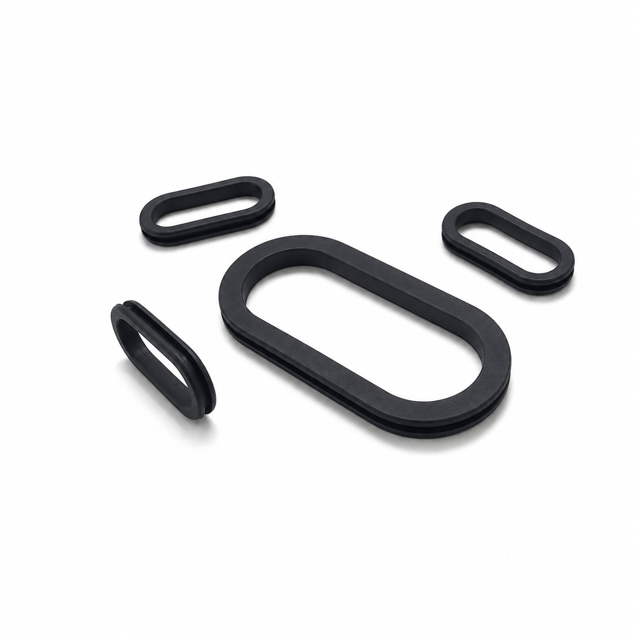 Custom oval anti-vibration angled rubber grommet