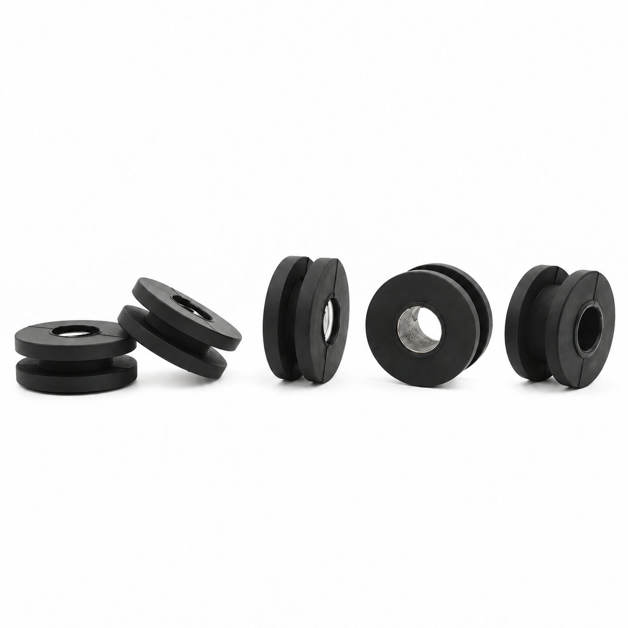 Custom molded silicone rubber electrical grommet panel