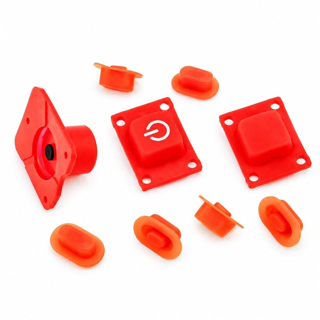 Conductive silicone push buttons/colored rubber keypads