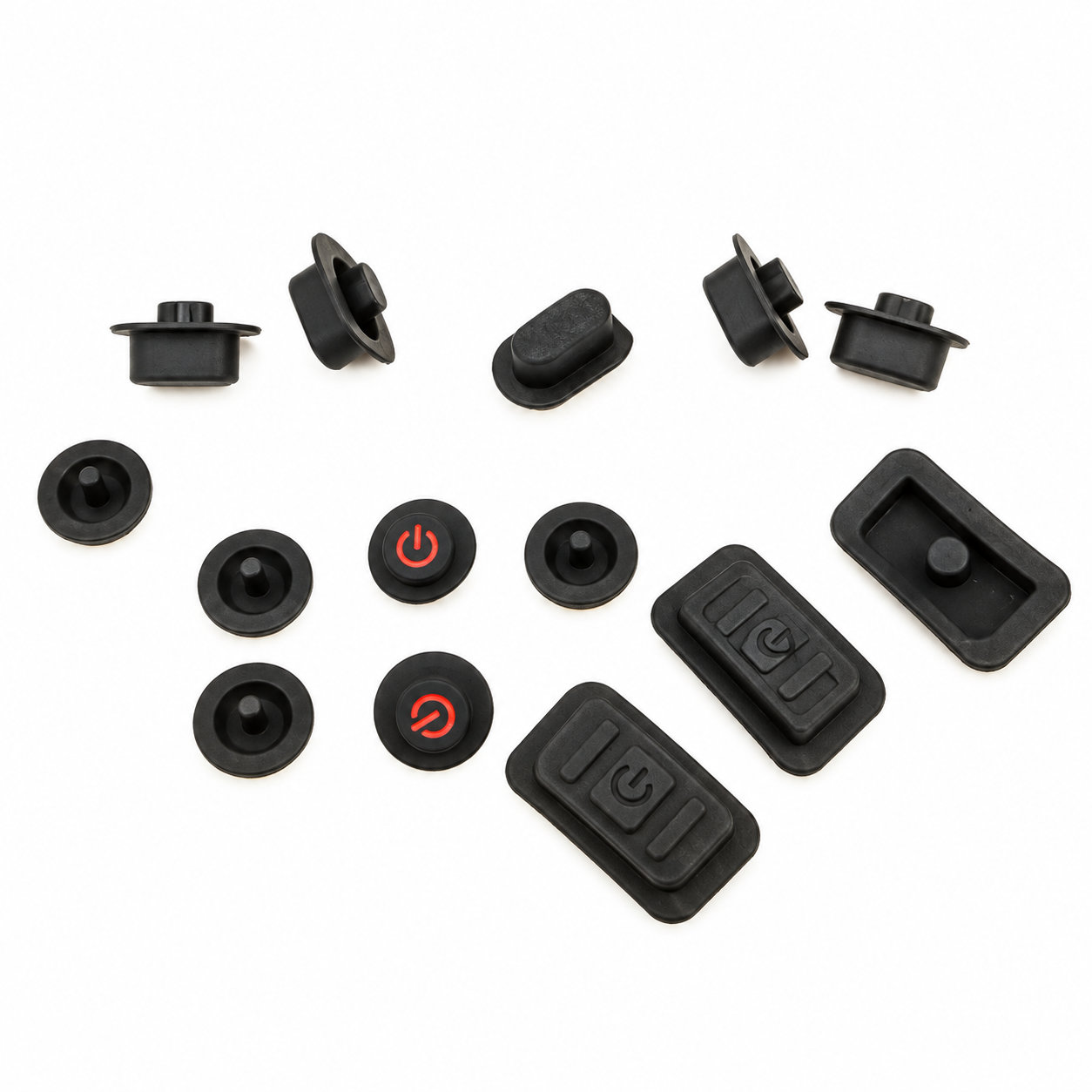 Conductive small silicone single buttons/colorful keypads