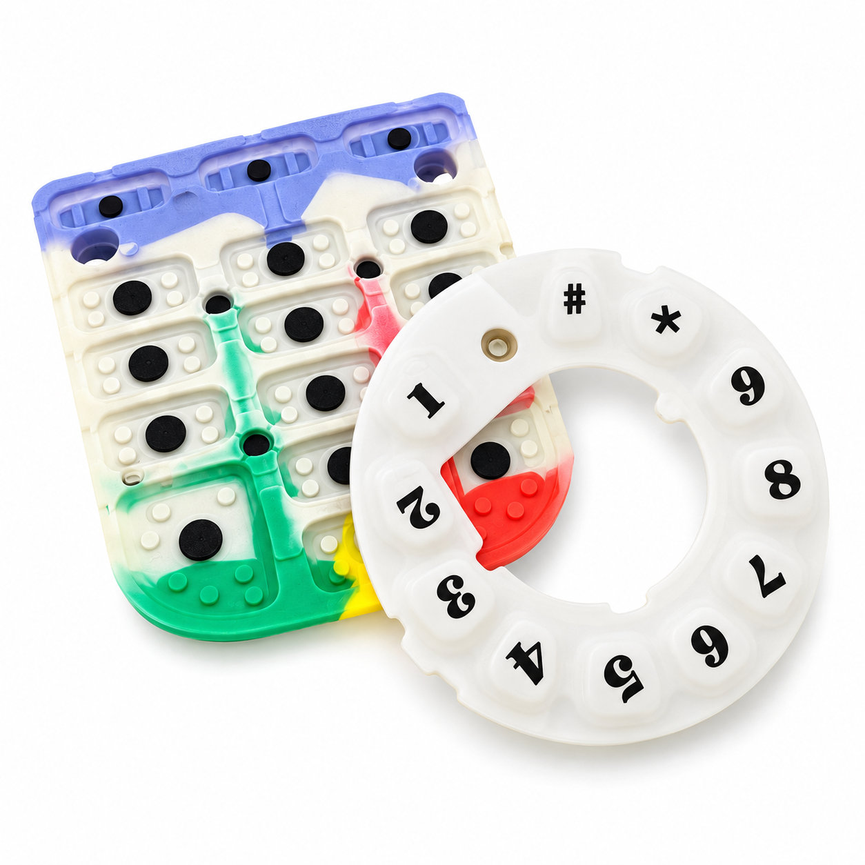 High quality colored silicone prototype keypads/soft buttons