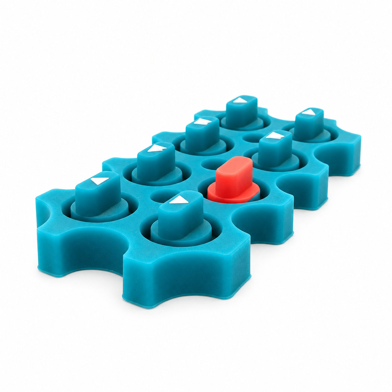 Wear-resistant silicone rubber keypads/colored prototype buttons