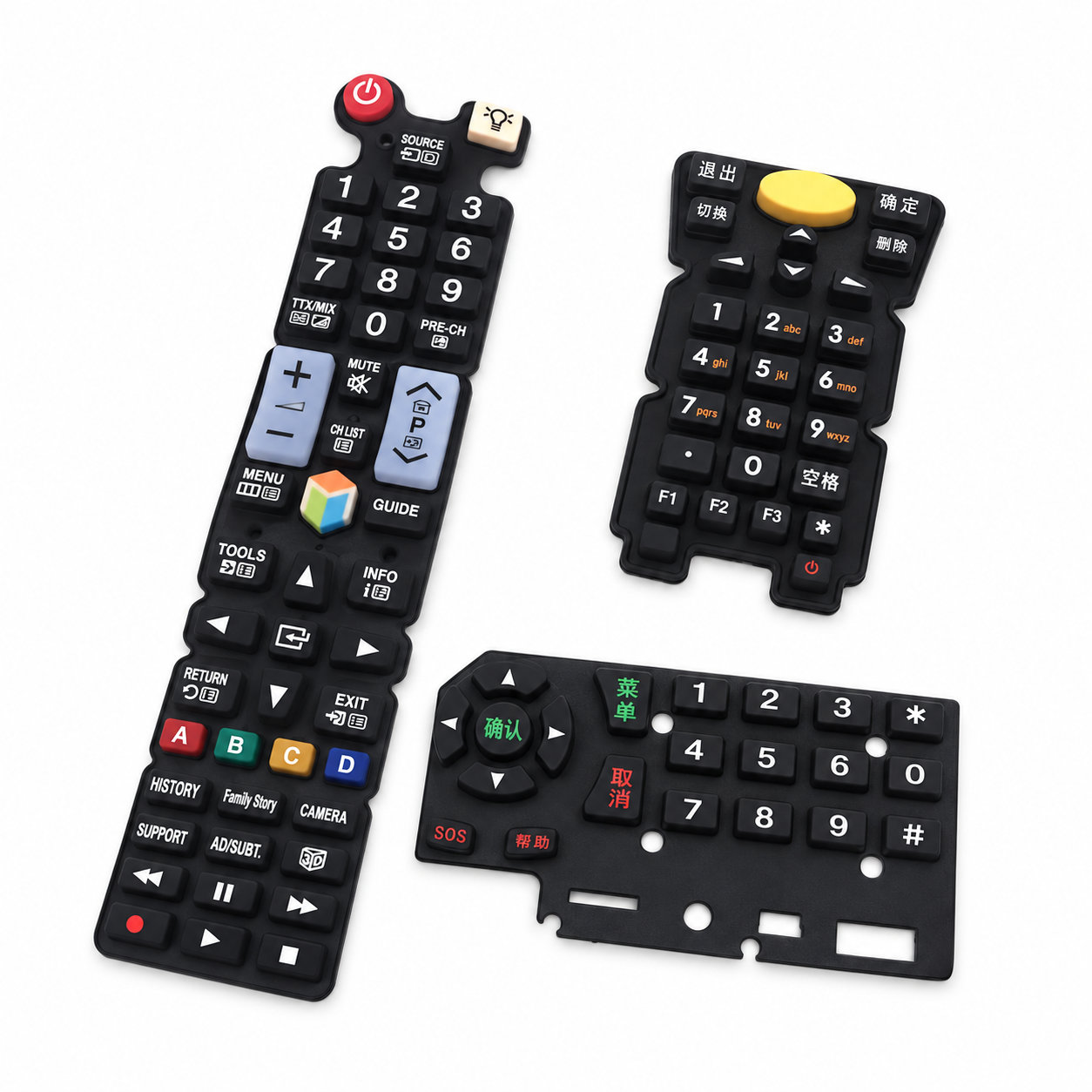 Custom made silicone rubber remote controller keypad