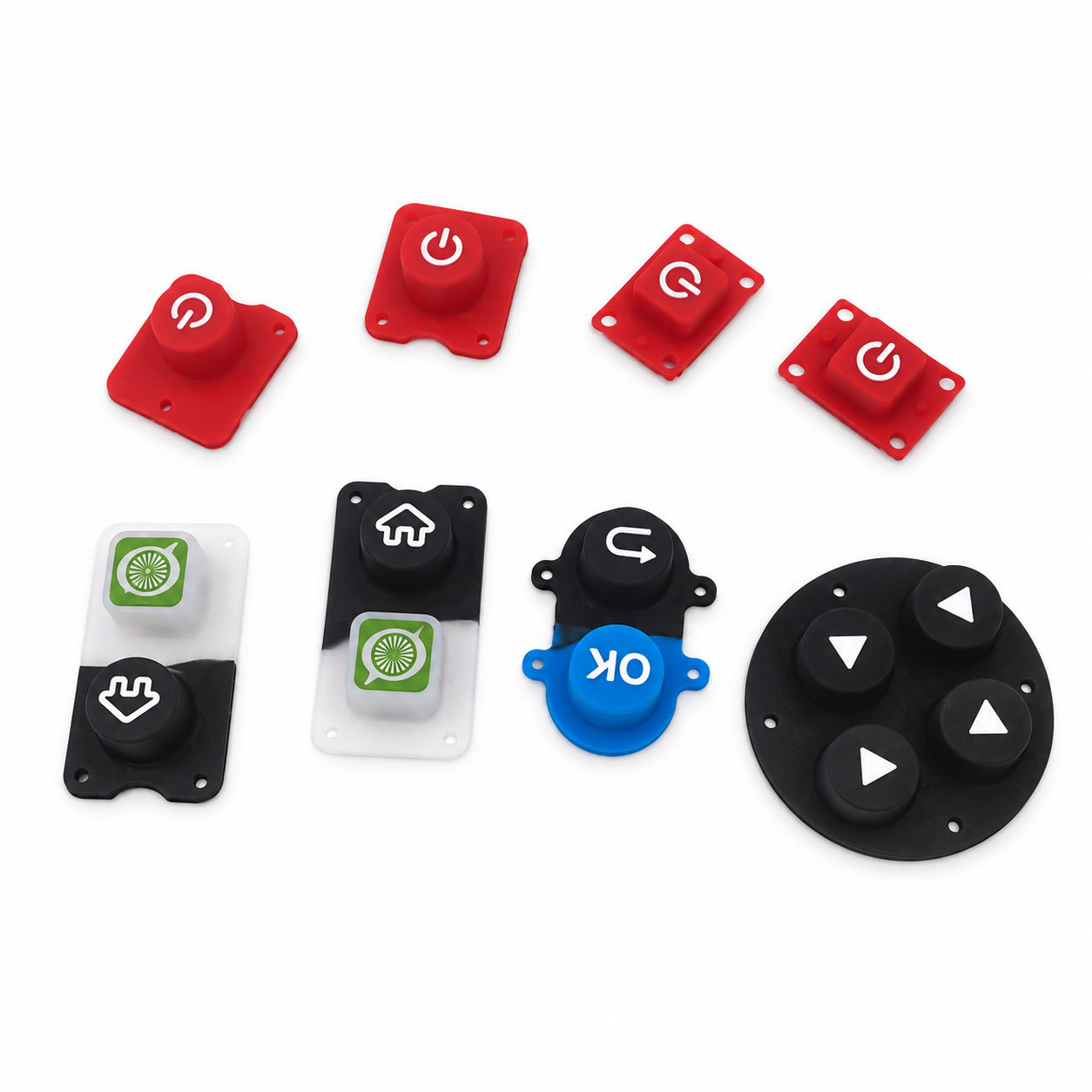 Remote control conductive silicone rubber keypad