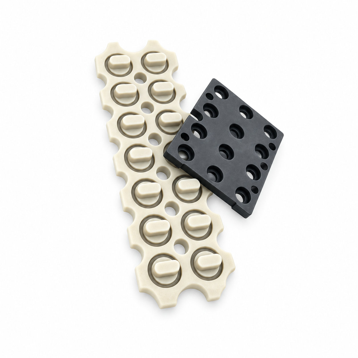 Soft touch push buttons/keypads with conductive carbon pill
