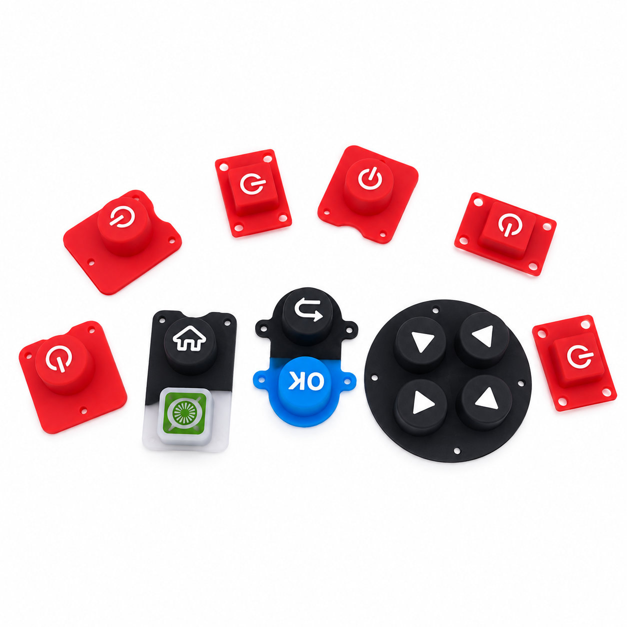 laser silicone keypad silkscreen printed single push buttons