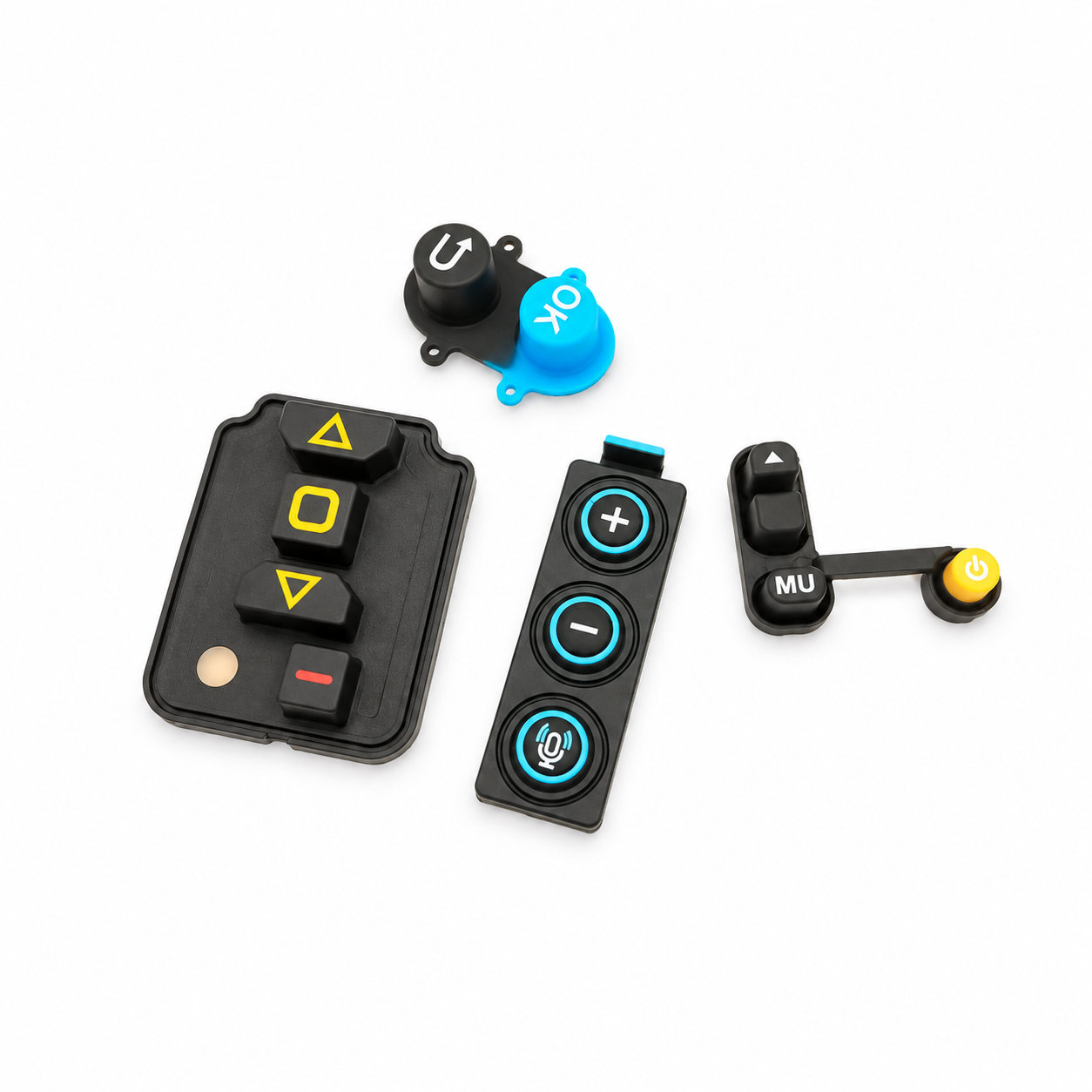 silicone touch keystroke and buttons with conductive carbon pill