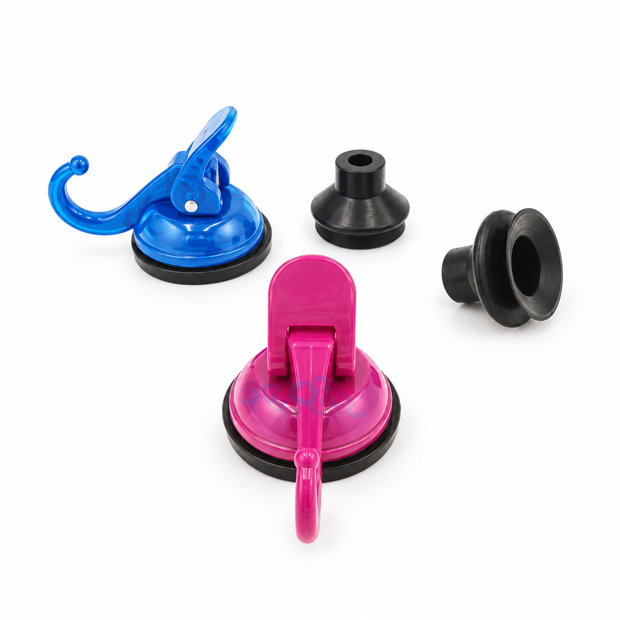 Plastic silicone vacuum glass suction cups with hooks