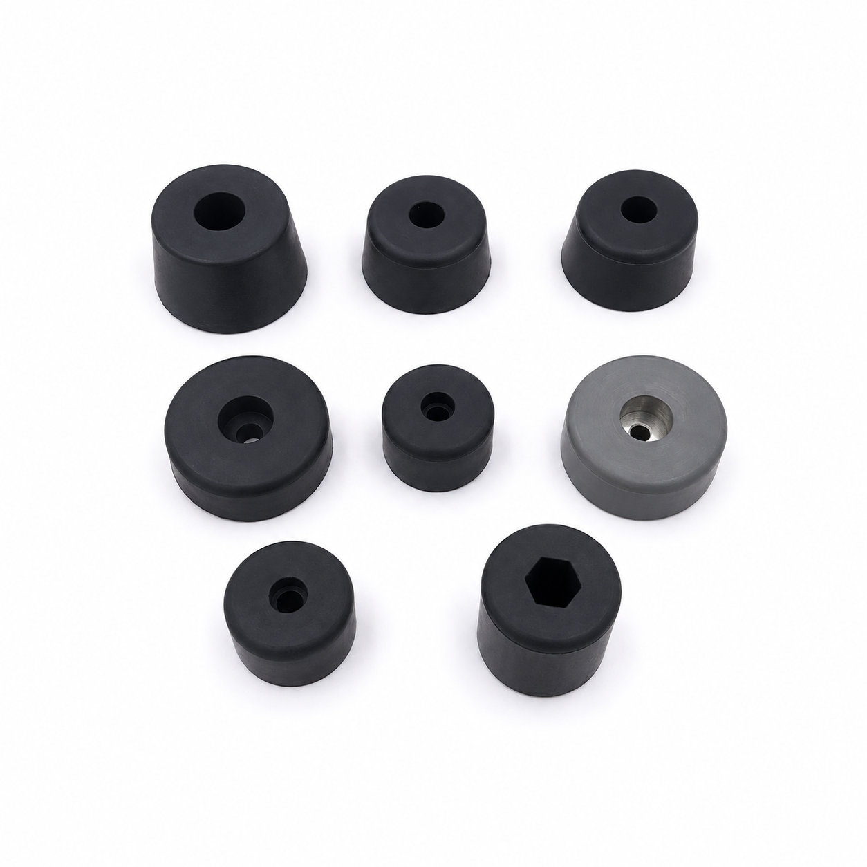 Slip-resistant rubber bumper for furniture feet