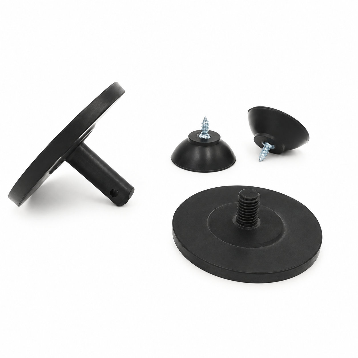 Vacuum silicone black rubber suction cups with screw thread
