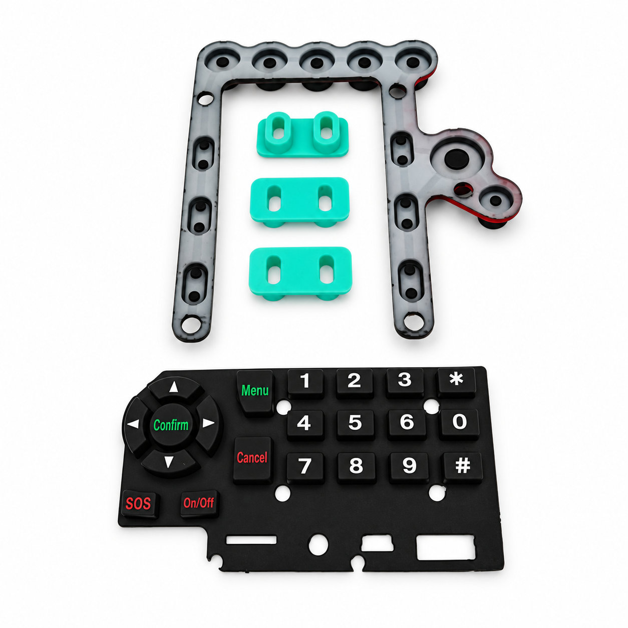 Conductive carbon pill silicone rubber keypad vent