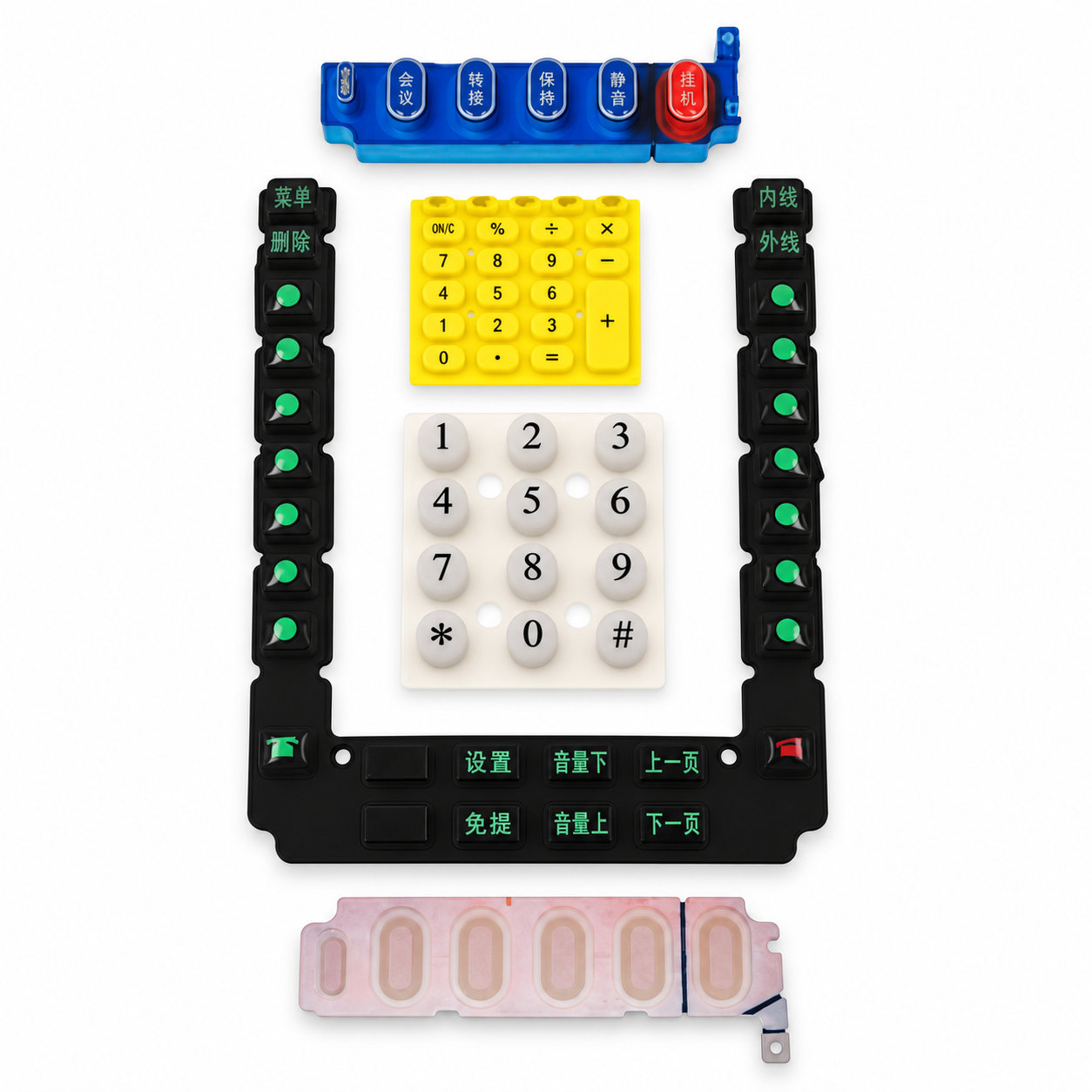 Custom made waterproof and dustproof silicone rubber keypad