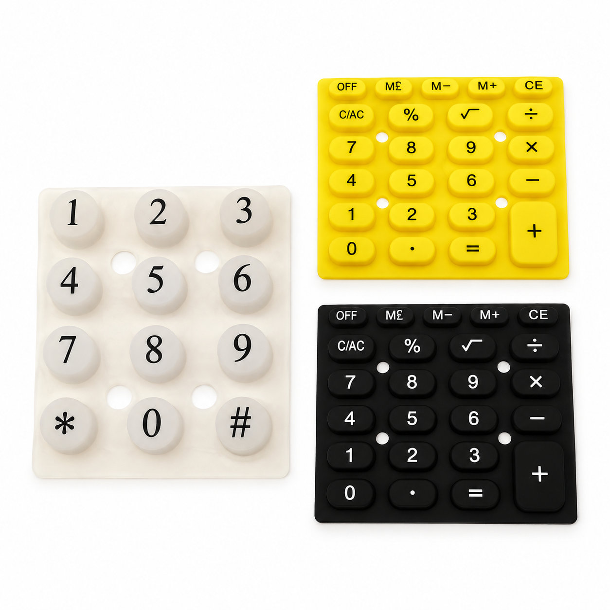 Custom transparent silicone rubber keypads buttons with carbon pills