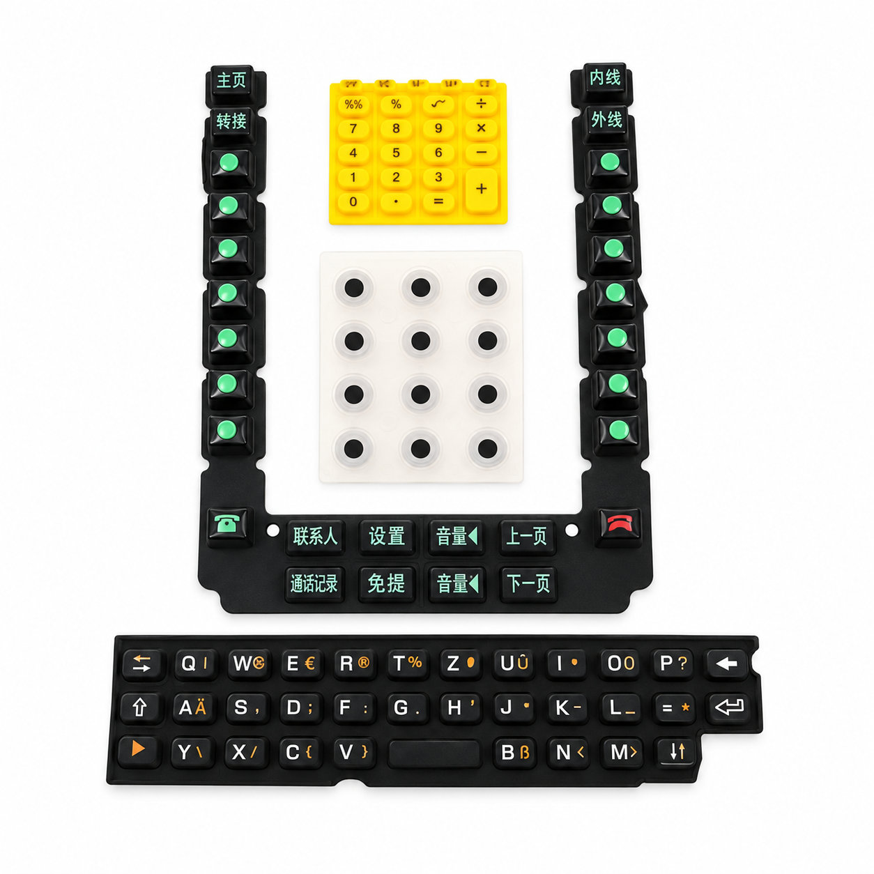 Factory custom molded rubber buttons silicone keypad board